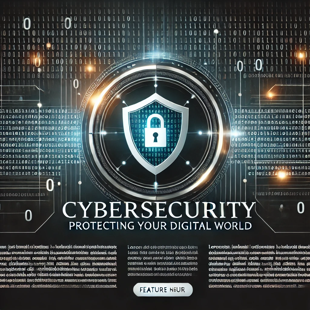 "Cybersecurity feature image with a glowing shield surrounded by binary codes on a dark digital background."